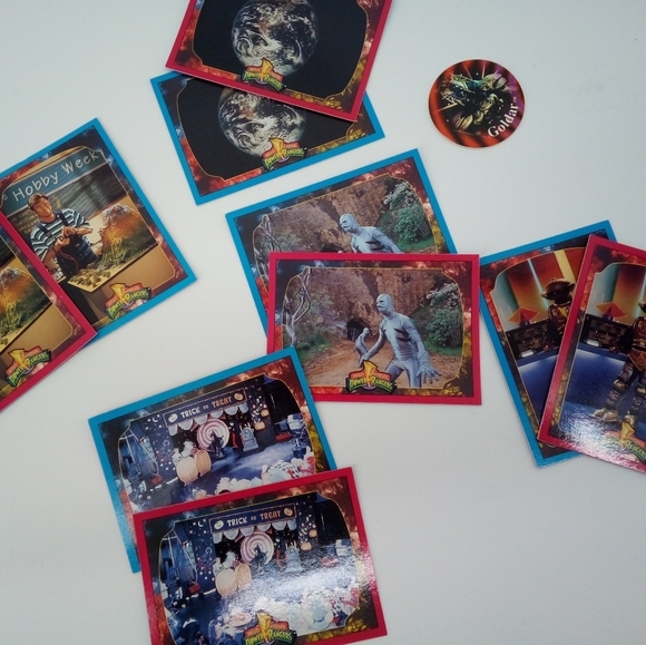 Vintage MMPR 1994 Trading Cards Blue Pink Some Doubles 1 Goldar Pog 23 C… - Picture 6 of 12